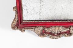 English Carved Wood Painted Framed Hanging Wall Mirror - 1037989