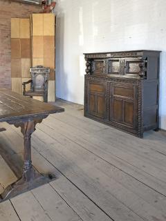 English Charles I 17th century Oak and Inlaid Court Cupboard - 3120064