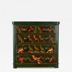 English Chest with Parakeet Decoupage - 3841338