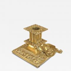 English Chinese Chippendale Style Brass Candlestick - 4279048