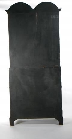 English Chinoiserie Black and Gold Tall Secretary Slant Front Desk - 3076665