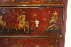 English Chinoiserie Red Japanned Chest of Drawers - 1879592