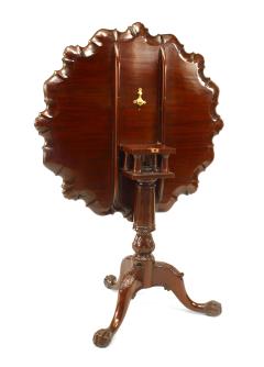English Chippendale Mahogany Shell End Table - 1437622