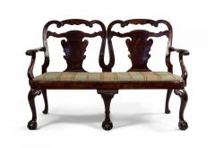 English Chippendale Mahogany Velvet Loveseat - 1404675