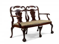 English Chippendale Mahogany Velvet Loveseat - 4628693