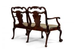 English Chippendale Mahogany Velvet Loveseat - 4628696