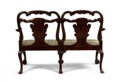 English Chippendale Mahogany Velvet Loveseat - 4628697