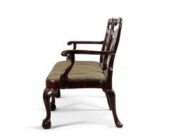 English Chippendale Mahogany Velvet Loveseat - 4628699