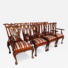 English Chippendale Style Carved Mahogany Ball Claw Dining Chairs Set of 8 - 4464180