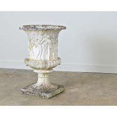 English Circa 1900 Cast Stone Medici Urn with Figurative Motif - 4550034