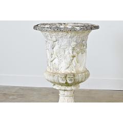 English Circa 1900 Cast Stone Medici Urn with Figurative Motif - 4550037