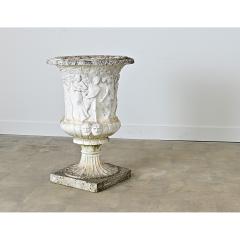 English Circa 1900 Cast Stone Medici Urn with Figurative Motif - 4550038