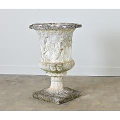 English Circa 1900 Cast Stone Medici Urn with Figurative Motif - 4550046