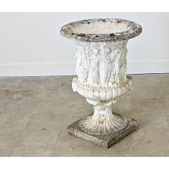 English Circa 1900 Cast Stone Medici Urn with Figurative Motif - 4550079