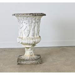 English Circa 1900 Cast Stone Medici Urn with Figurative Motif - 4550101