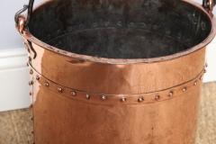 English Copper Bucket with Riveted Seams - 616718