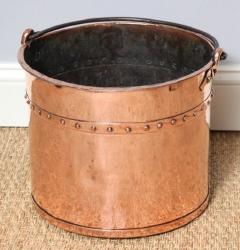 English Copper Bucket with Riveted Seams - 616723