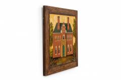 English Country Brick House Acrylic Painting C - 3177135