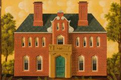 English Country Brick House Acrylic Painting C - 3177138