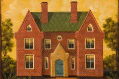 English Country Brick House Acrylic Painting D - 3177129