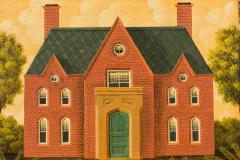 English Country Brick House Acrylic Painting F - 3177106