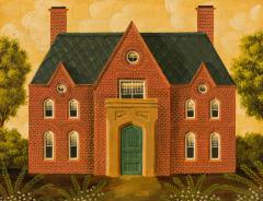 English Country Brick House Acrylic Painting F - 3204862