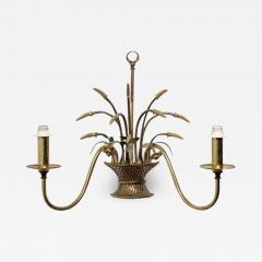 English Country Flower Basket Brass Two Light Sconces - 1545970