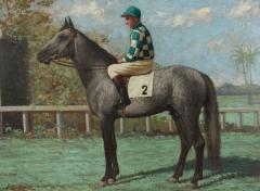 English Country Horse and Jockey Painting - 4516363