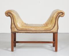 English Country House Saddle Leather Window Bench - 2497443