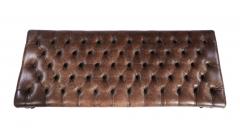 English Country House Tufted Leather Ottoman - 4686817
