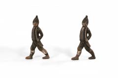 English Country Style Figural Iron Fireplace Andirons - 4517546