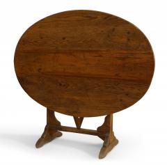 English Country Wine Tasting Oval Pine End Table - 4660805