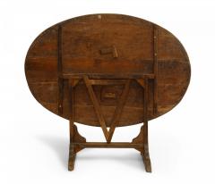 English Country Wine Tasting Oval Pine End Table - 4660807