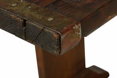 English Country style Oak Trestle and Iron Dining Table - 2800712