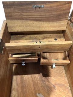 English Country style camphor wood floor trunk with brass trim - 4664973