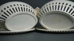 English Creamware Pottery Fruit Baskets Stands - 1754638