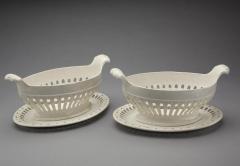 English Creamware Pottery Fruit Baskets Stands - 1754639