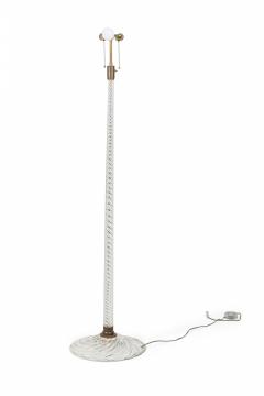 English Cut Crystal Glass Floor Lamp with Pleated Swirl Fringed Shade - 4170460