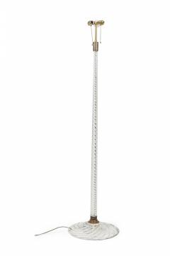 English Cut Crystal Glass Floor Lamp with Pleated Swirl Fringed Shade - 4170462