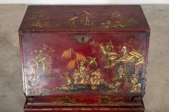 English Decorative Chinoiserie Bureau Writing Desk - 4112694