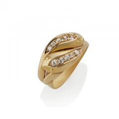 English Diamond Double Snake Ring - 3091834