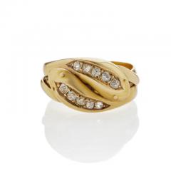 English Diamond Double Snake Ring - 3091845