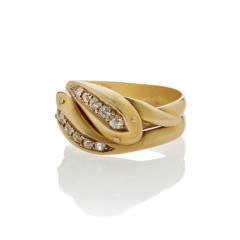 English Diamond Double Snake Ring - 3091846