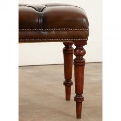 English Early 20th Century Tufted Leather Bench - 3180675