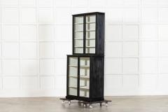 English Ebonised Glazed Shop Display Cabinet Vitrine - 4329078