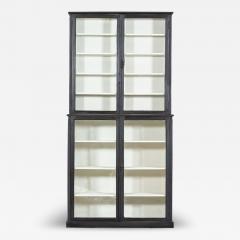 English Ebonised Glazed Shop Display Cabinet Vitrine - 4329089