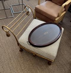 English Edwardian Mahogany Inlaid Serving Butlers Tray with Shell Motif - 4490160