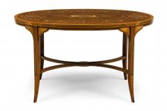 English Edwardian Mahogany and Marquetry Inlay Occasional Table - 4169933