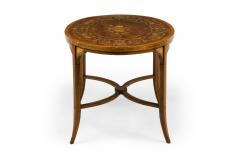 English Edwardian Mahogany and Marquetry Inlay Occasional Table - 4169934