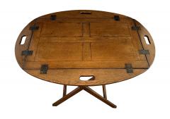 English Edwardian Oak Butlers Tray on Bar Height Stand - 3964870